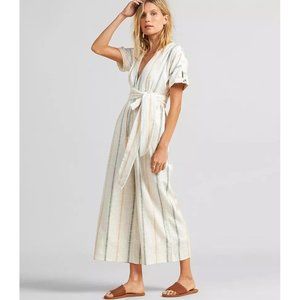 Billabong x The Salty Blonde Dream Weaver Wide Leg Crop Striped Jumpsuit-S